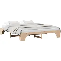 vidaXL Bettrahmen Natur 180 x 200 cm Massives Kiefernholz