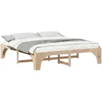 vidaXL Bettrahmen Braun 180 x 200 cm Massives Kiefernholz