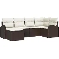 vidaXL Gartensofa-set 6 stk. Braun Poly-Rattan