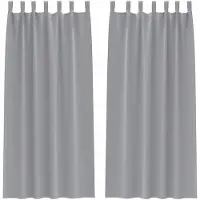 vidaXL Verdunkelungs-Vorhänge mit Ringen 2 pcs Hellgrau 260 x 140 cm