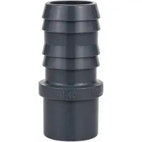Haf 1x PVC Druckschlauchtülle mit 40mm x 40mm | Schlauchtülle x Klebestutzen | Schlauchverbinder aus grauem PVC-U | PN16 für Pool und Teich