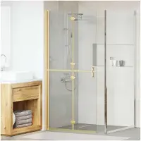 vidaXL Walk-In Duschwand Gold 90 x 6,5 x 190 cm