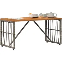 vidaXL Tisch für Outdoor Grau 80 x 40 x 40 cm Stahl und Poly Rattan