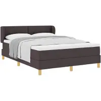 vidaXL Boxspringbett mit Kopfteil Dunkelbraun 160 x 200 cm Stoff