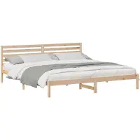 vidaXL Bettrahmen mit Kopfteil Braun 180 x 210 cm Massives Kiefernholz