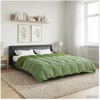 vidaXL Winterbettdecke Gepolstert Grün 200 x 200 cm Mikrofaser