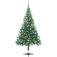 vidaXL Künstlicher Weihnachtsbaum Beleuchtung Kugeln 120cm 230 Zweige