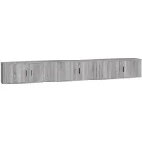 vidaXL TV-Wandschränke 3 Stk. Grau Sonoma 100x34,5x40 cm