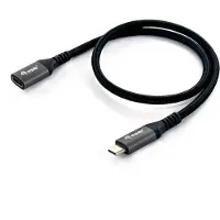 Equip USB 3.2 Gen 2 C-auf-C-Verlängerungskabel, M/F, 0,5 m, 4K/60 Hz, 10 Gbit/s, 0,5 m, USB C, USB C, USB 3.2 Gen 2 (3.1 Gen 2), 10 Gbit/s, Schwarz