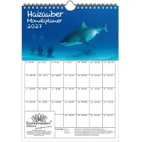 Seelenzauber GmbH Haizauber Planer DIN A4 Kalender für 2027 Hai - Geschenkset Inhalt: 1x Kalender, 1x Weihnachtsanhänger (insgesamt 2 Teile)