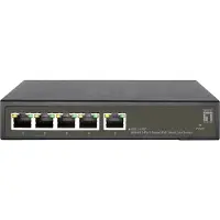 Level One Hilbert 5-Port Gigabit PoE Smart Lite Switch, 802.3at/af PoE, 4 PoE Ausgänge, 60W PoE-Leistungsbudget, Managed, L2, Gigabit Ethernet (10/100/1000), Vollduplex, Power over Ethernet (PoE)