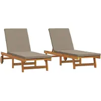 vidaXL Sonnenliege 2 stk. Massivholz Akazie Braun