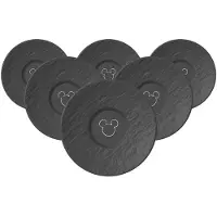 Villeroy & Boch Untertasse "Espresso-Untertassen Manufacture-Rock Mickey Mouse ø 12,1 cm 6er Set schwarz" Spülmaschinenfest, Mikrowellensicher