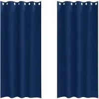vidaXL Verdunkelungs-Vorhänge mit Ringen 2 pcs Dunkelblau 260 x 140 cm