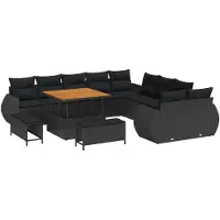 vidaXL Garten-Sofa-Set 13 stk. 13-Sitzanzahl Schwarz