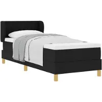 vidaXL Boxspringbett mit Kopfteil Schwarz 80 x 200 cm Stoff