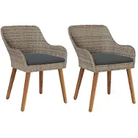 vidaXL Gartenstuhl 2 pcs Schwarz 62,5 x 55 x 82 cm Poly-Rattan