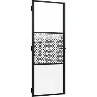 vidaXL Glastür Schwarz 83 x 3,5 x 201,5 cm Aluminium
