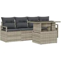 vidaXL Gartensofa-set 5 Stk. 4-Sitzanzahl Leicht Poly-Rattan