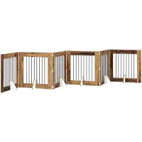 vidaXL Klappbares Hundetor mit Ständern 6 Stk. Altholz 482 cm