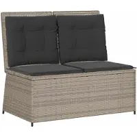 vidaXL Gartenbank Hellgrau Poly-Rattan