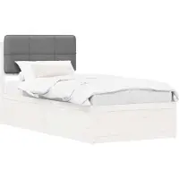 vidaXL Bettgestell mit gepolstertem Kopfteil Hellgrau 80 x 200 cm