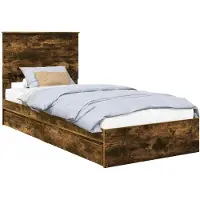 vidaXL Aufbewahrungsbett Geräucherte Eiche 90 x 190 cm Holzwerkstoff