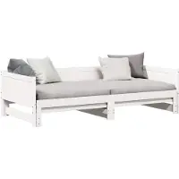 vidaXL Ausziehbares Tagesbett Weiß 203,5 x 184 x 56,5 cm