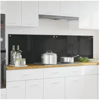 vidaXL Küchenrückwand 2 pcs Schwarz 90 x 50 cm Gehärtetes Glas