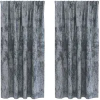 vidaXL Samtvorhänge mit Vorhängen 2 pcs Silber Grau 175 x 140 cm Samt