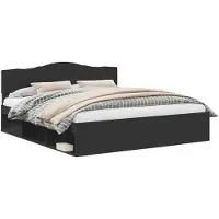 vidaXL Bettrahmen Schwarz 200 x 200 cm Massives Kiefernholz
