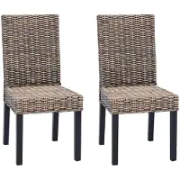 vidaXL Esszimmerstuhl GENDT 2 stk. Schwarz gewaschen 45 x 54 x 93 cm