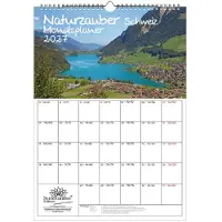 Seelenzauber GmbH Naturzauber Schweiz Planer DIN A3 Kalender für 2027 Landschaft Natur Berge Urlaub - Set-Inhalt: 1x Kalender 1x Weihnachtsanhänger 1x Grußanhänger (3 Teile)