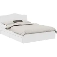 vidaXL Aufbewahrungsbett mit Kopfteil Weiß 140 x 190 cm Holzwerkstoff