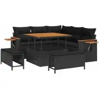 vidaXL Gartensofa-set 8 stk. 8-Sitzanzahl Schwarz