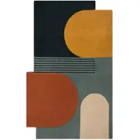 KADIMA DESIGN Wollteppich Kurzflor Bunt 200 x 290 cm - HALLEIN