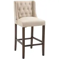CLP Barhocker Cassandra Stoff Antik-dunkel creme