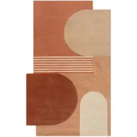 KADIMA DESIGN Wollteppich Kurzflor Terrakotta 200 x 290 cm - HALLEIN