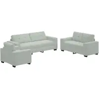 vidaXL Sofa Set 3 stk. Hellgrau Samt