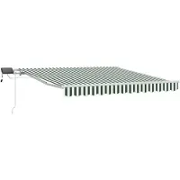 vidaXL Ausziehbare Markise Grün und Weiß 350 x 250 cm