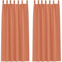 vidaXL Verdunkelungs-Vorhänge mit Ringen 2 pcs Terrakotta 225 x 140 cm
