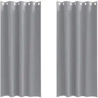 vidaXL Verdunkelungs-Vorhänge mit Ringen 2 pcs Hellgrau 260 x 140 cm