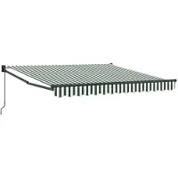 vidaXL Ausziehbare Markise Grün und Weiß 350 x 250 cm