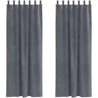 vidaXL Verdunkelungsvorhänge 2 pcs Hellgrau 140 x 245 cm Samt