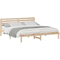 vidaXL Bettrahmen mit Kopfteil Braun 200 x 200 cm Massives Kiefernholz