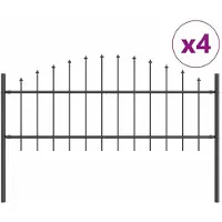 vidaXL Gartenzaun WOERDEN 4 stk. 170 x 115 cm Grau