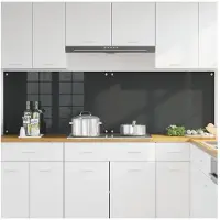 vidaXL Küchenrückwand 2 pcs Dunkelgrau 100 x 60 cm Gehärtetes Glas