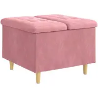 vidaXL Aufbewahrungsottomane mit Kissen Rosa 60 x 60 x 45 cm Samt