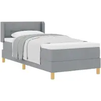 vidaXL Boxspringbett mit Kopfteil Hellgrau 200 x 100 cm Stoff