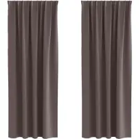 vidaXL Verdunkelungs-Vorhänge mit Ringen 2 pcs Dunkelbraun